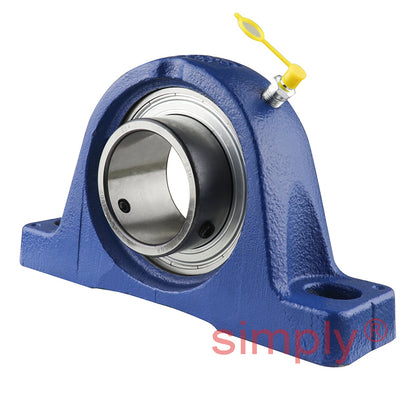 SNR USPE209 Metric Cast Iron Two Bolt Pillow / Plummer Block Housing with 45mm Bore Insert