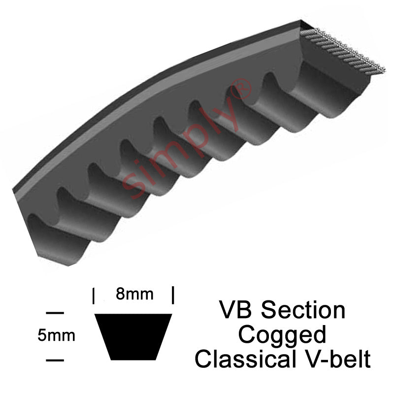 Optibelt VB-8x775-Li Cogged Classical 8mm Wide 5mm Deep V-Belt