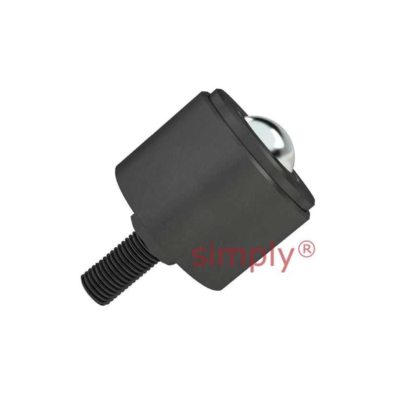 High Capacity Hex Threaded Ball Transfer Unit with 25.4mm Steel Ball M12 Thread - Load Capacity 160kg - Allow 2-3 Days