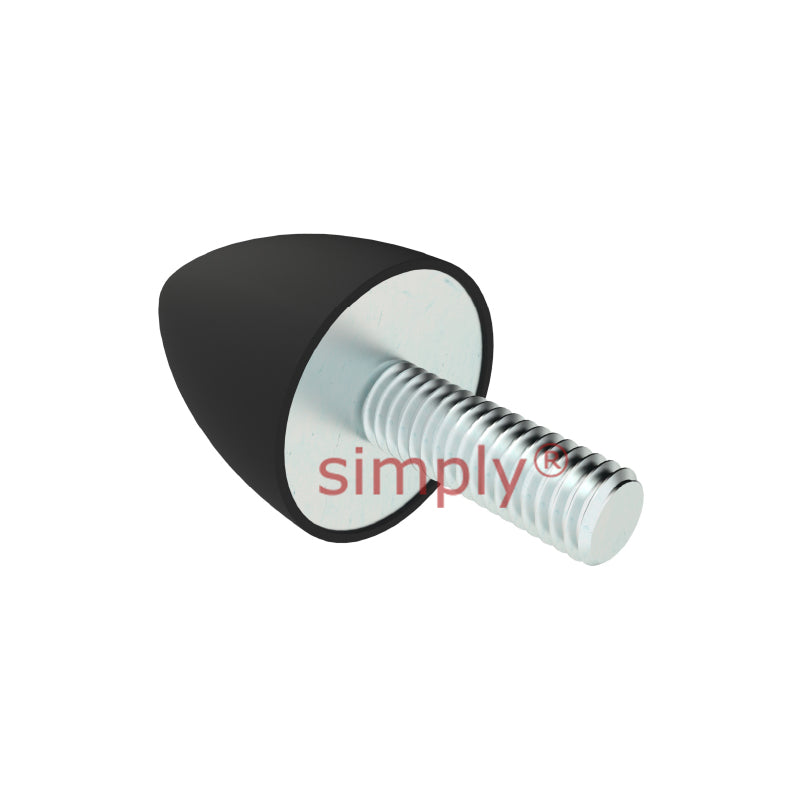 High-Performance Male Rubber Cone Bump Stop 30x36mm M8 Thread