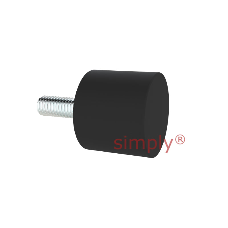 High-Performance Male Rubber Cylindrical Bump Stop 30x40mm M8 Thread