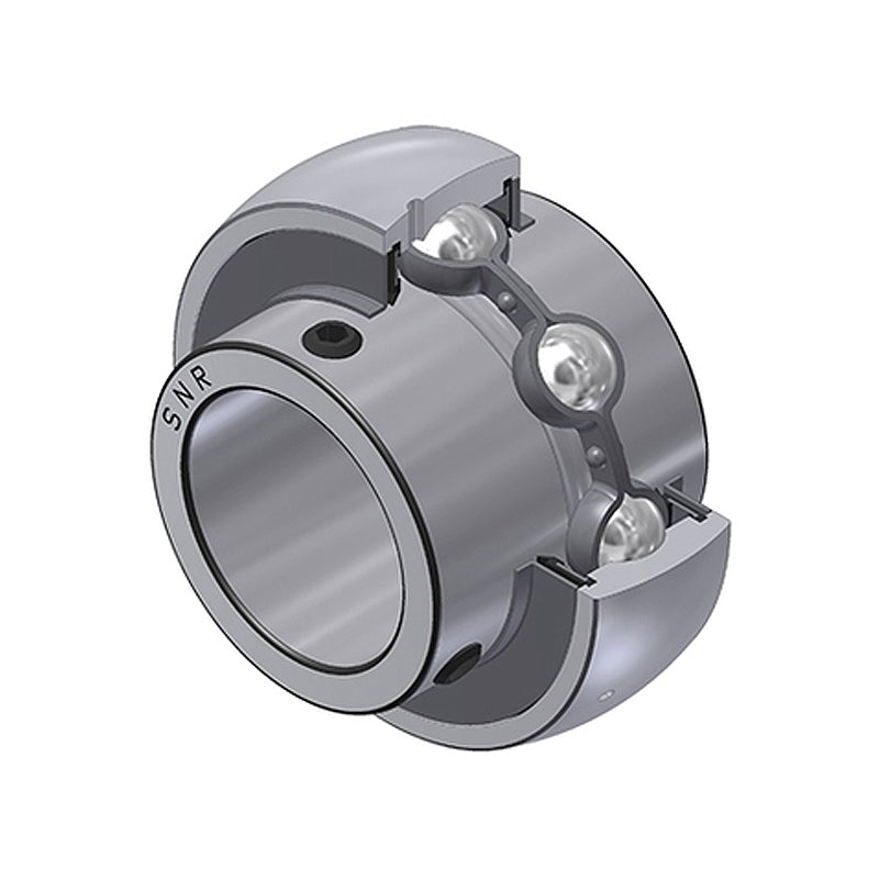 SNR ZUC206-19FG Imperial Full Width Spherical Outer Food Safe Bearing Insert 1-3/16 inch Bore 62mm Outside Diameter with Grub Screws